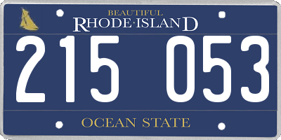 RI license plate 215053