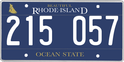 RI license plate 215057