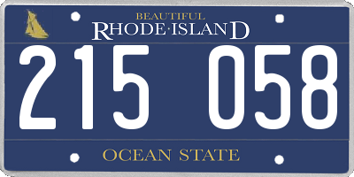 RI license plate 215058