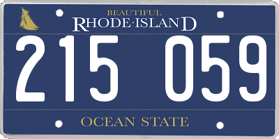 RI license plate 215059