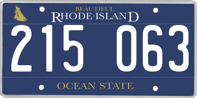 RI license plate 215063