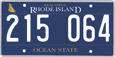 RI license plate 215064