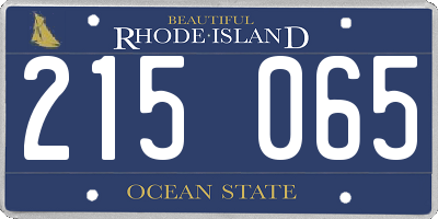RI license plate 215065