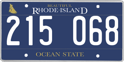 RI license plate 215068