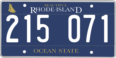 RI license plate 215071