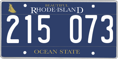 RI license plate 215073