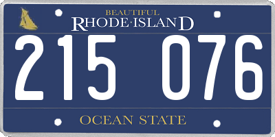 RI license plate 215076