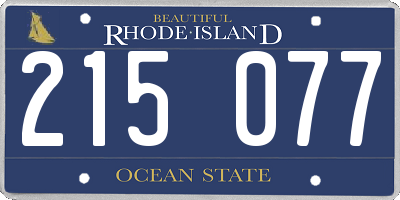 RI license plate 215077