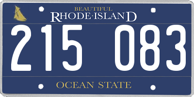 RI license plate 215083