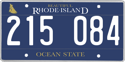 RI license plate 215084