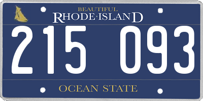 RI license plate 215093