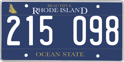RI license plate 215098