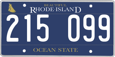 RI license plate 215099