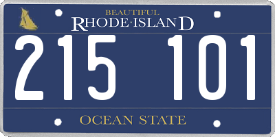 RI license plate 215101