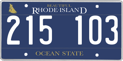 RI license plate 215103