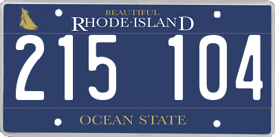 RI license plate 215104