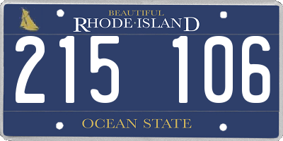 RI license plate 215106