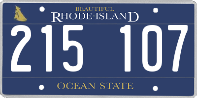 RI license plate 215107
