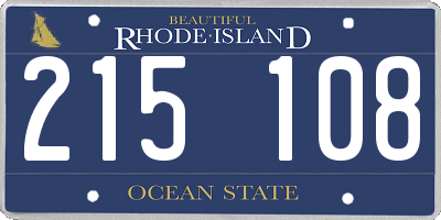RI license plate 215108