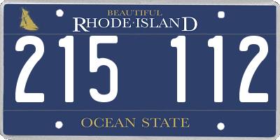 RI license plate 215112