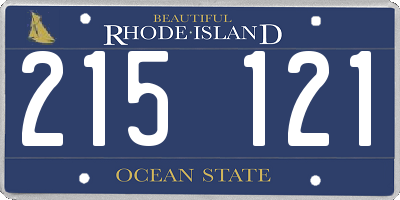 RI license plate 215121