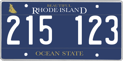 RI license plate 215123