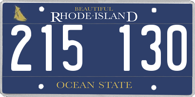 RI license plate 215130