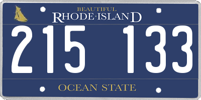 RI license plate 215133