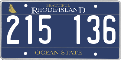 RI license plate 215136