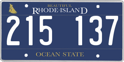 RI license plate 215137