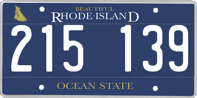 RI license plate 215139