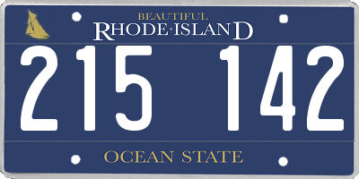 RI license plate 215142