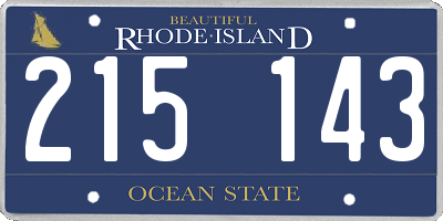 RI license plate 215143