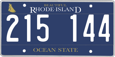 RI license plate 215144