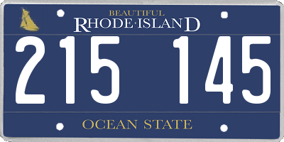 RI license plate 215145