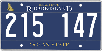 RI license plate 215147
