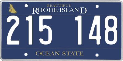 RI license plate 215148