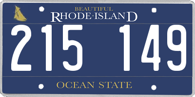 RI license plate 215149