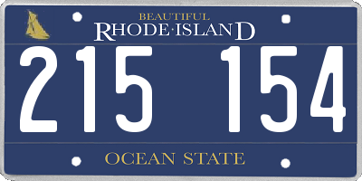 RI license plate 215154