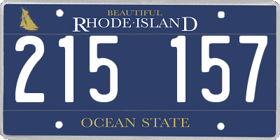 RI license plate 215157