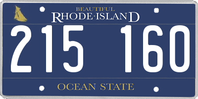 RI license plate 215160