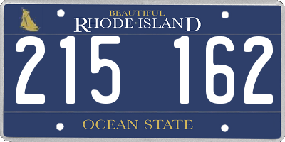 RI license plate 215162