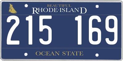 RI license plate 215169