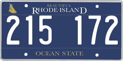 RI license plate 215172