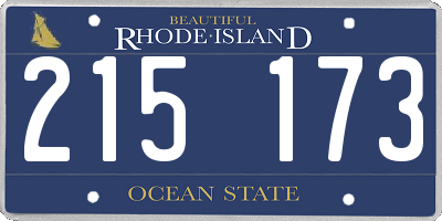 RI license plate 215173
