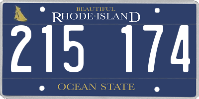 RI license plate 215174