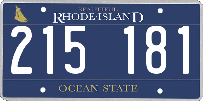 RI license plate 215181