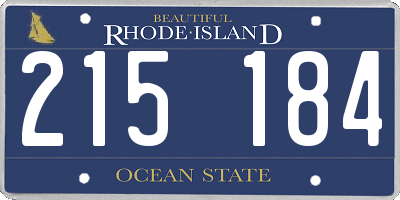 RI license plate 215184