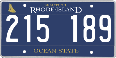 RI license plate 215189