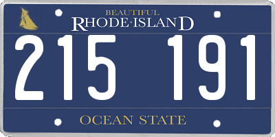 RI license plate 215191